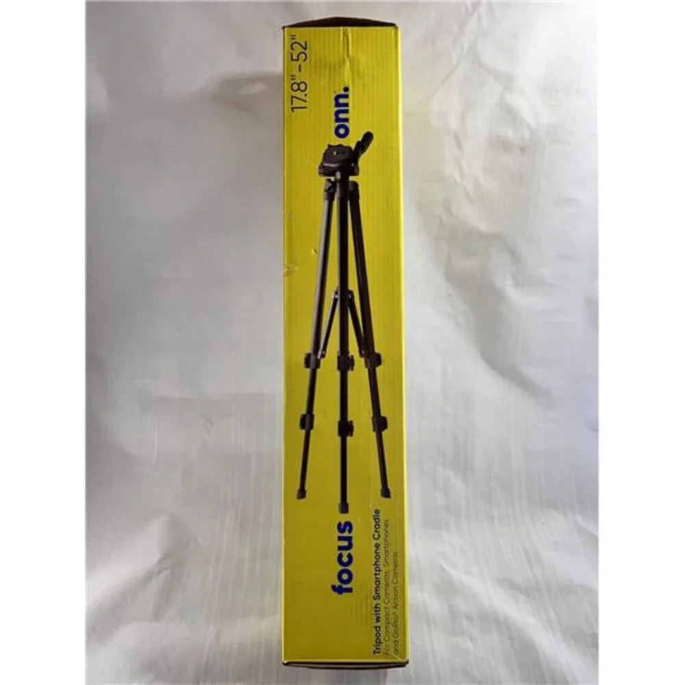 NEW onn. 52-in Tripod with Smartphone Cradle for Compact Cameras